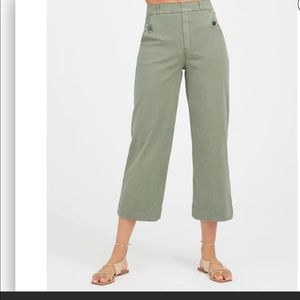 Spanx Stretch Twill Cropped Wide Leg Pant